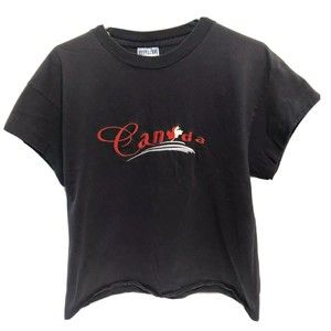 Canada Shirt, Large, Black Vintage T Shirt, Embroidered, On A Cityscape Tag